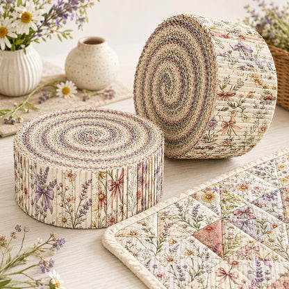10pcs Vintage Floral Pattern Jelly Roll Fabric Strips 2.5X19.7inch Pre-Cut 100% Polyester For Patchwork Quilts, Table Runners, Placemats, Tote Bags, Storage Pouches, Makeup Bags, Coasters, Quilt Blocks & Binding