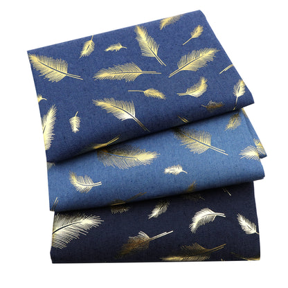 1Pc feather Golden Hot Stamping Pre-Washed Denim Fabric - 59x19.68inch(150x50cm)  DIY Crafts Projects, DIY Wallet Making