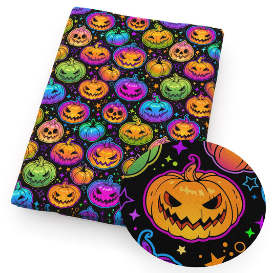 pumpkin halloween star starfish glossy fabric