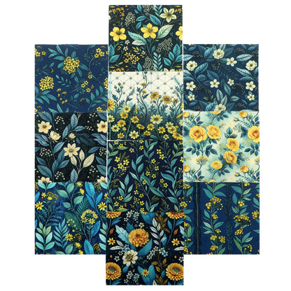 10Pc/Set Flower Series Fat Quarter Fabric, Pre-Cut Square Fabric Assort, Fabric Set, Craft Fabric, Handmade DIY Patchwork Fabric,Home Quilting Sewing Fabric, Packaging Fabric, Scrapbooking Craft Hobbyist