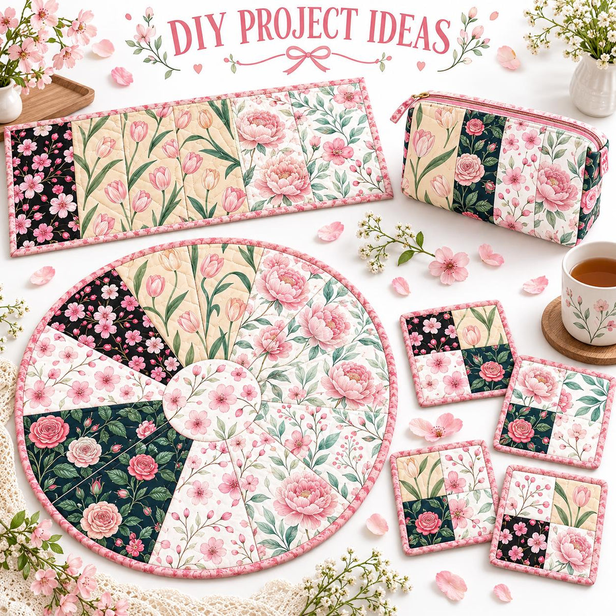 10pcs Vintage Floral Pattern Jelly Roll Fabric Strips 2.5X19.7inch Pre-Cut 100% Polyester For Patchwork Quilts, Table Runners, Placemats, Tote Bags, Storage Pouches, Makeup Bags, Coasters, Quilt Blocks & Binding