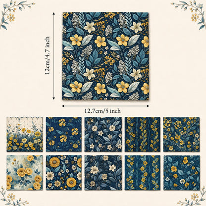10Pc/Set Flower Series Fat Quarter Fabric, Pre-Cut Square Fabric Assort, Fabric Set, Craft Fabric, Handmade DIY Patchwork Fabric,Home Quilting Sewing Fabric, Packaging Fabric, Scrapbooking Craft Hobbyist