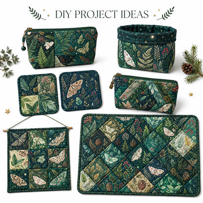 10pcs Charm Pack Set Green Holly Christmas Pattern Vintage Style Pattern Handmade DIY with Rich Color and Texture Elements 100% Polyester Patchwork in 10 Design Styles Suitable for Patchwork DIY Craft Projects DIY Wallet Making Gift Giving Bag Making Moth
