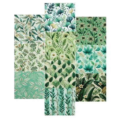 10pcs Charm Pack Set Leaf Pattern Vintage Style Handmade DIY with Rich Color and Texture Elements 100% Polyester Patchwork in 10 Design Styles Suitable for Patchwork DIY Craft Projects DIY Wallet Making Gift Giving Bag Making Mother's Day Gift