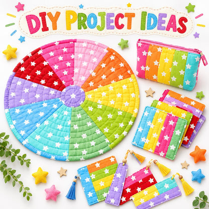 10pcs Vintage Star Pattern Jelly Roll Fabric Strips 2.5X19.7inch Pre-cut 100% Polyester for Patchwork Quilts, Table Runners, Placemats, Tote Bags, Storage Pouches, Makeup Bags, Coasters, Quilt Blocks & Binding