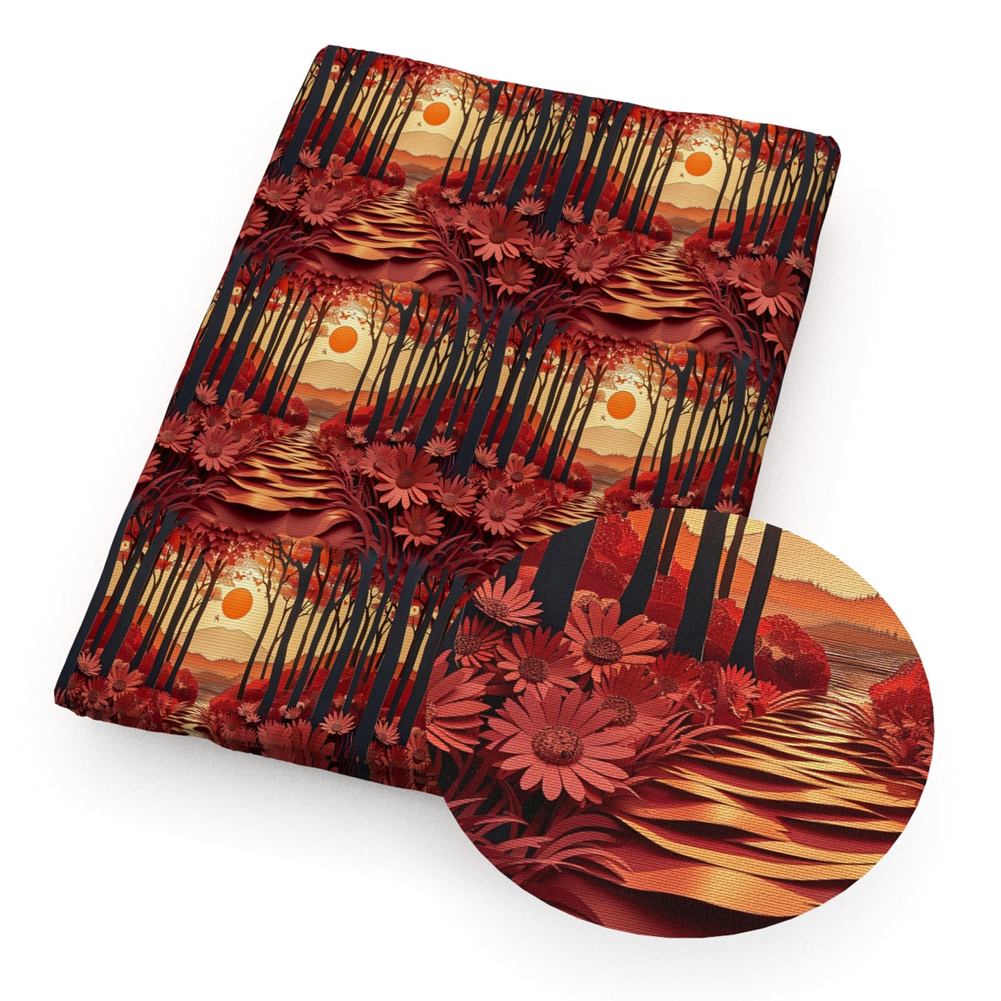 4Pc/set 7.87x7.87inch/19.68x17.7inch flower series Precut Quilting Fabric Fat Quarter Fabric Bundle, Polyester Quilting Squares for Patchwork, DIY Crafts Projects, DIY Wallet Making