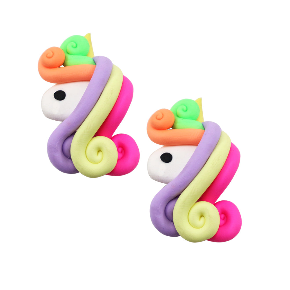 5pcs Vibrant Color Unicorn Charms Design - Polymer Clay Stationery Phone Case Decors and DIY Jewelry Making Accessories - For Creative Crafters and Jewelry Enthusiasts