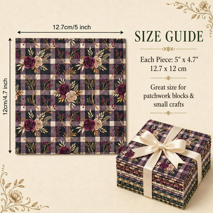 10Pc/Set Flower Plaid Series Fat Quarter Fabric, Pre-Cut Square Fabric Assort, Fabric Set, Craft Fabric, Handmade DIY Patchwork Fabric,Home Quilting Sewing Fabric, Packaging Fabric, Scrapbooking Craft Hobbyist