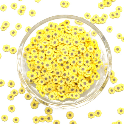 10g/pack Flowers Nail Art Polymer Clay Slices - Sunflower Shaped,Unscented - Slime Charms for Resin, Lip Gloss DIY, Nail Art & Crafts