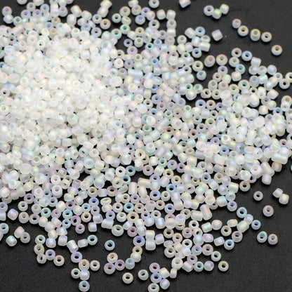 20g/0.7oz 2mm Miyuki Seed Beads Frosted Solid Color Loose Spacer Beads with Hole for Jewelry Making DIY Bracelet Necklace Chain Earrings Charm Bangle Decors Craft Accessories