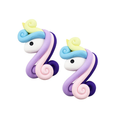 5pcs Vibrant Color Unicorn Charms Design - Polymer Clay Stationery Phone Case Decors and DIY Jewelry Making Accessories - For Creative Crafters and Jewelry Enthusiasts