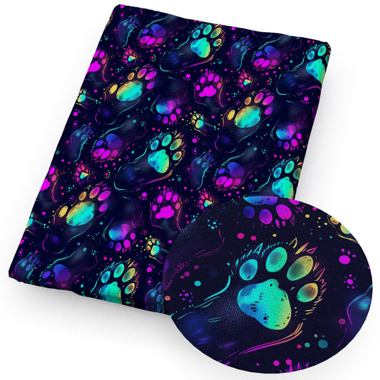 dogpuppy footprint paw paint splatter fabric