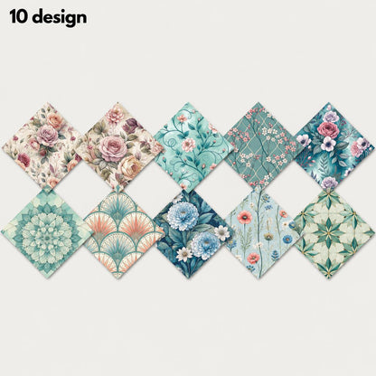 10Pc/Set Flower Series Fat Quarter Fabric, Pre-Cut Square Fabric Assort, Fabric Set, Craft Fabric, Handmade DIY Patchwork Fabric,Home Quilting Sewing Fabric, Packaging Fabric, Scrapbooking Craft Hobbyist