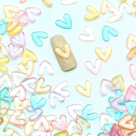 20pcs Mix color Acrylic Beads Valentine's Day Heart Love Shaped Plain Solid Color for Jewelry Making DIY Bracelet Necklace Chain Earrings Charm Decors For Nail Art Design Crafts Jewelry Accessories