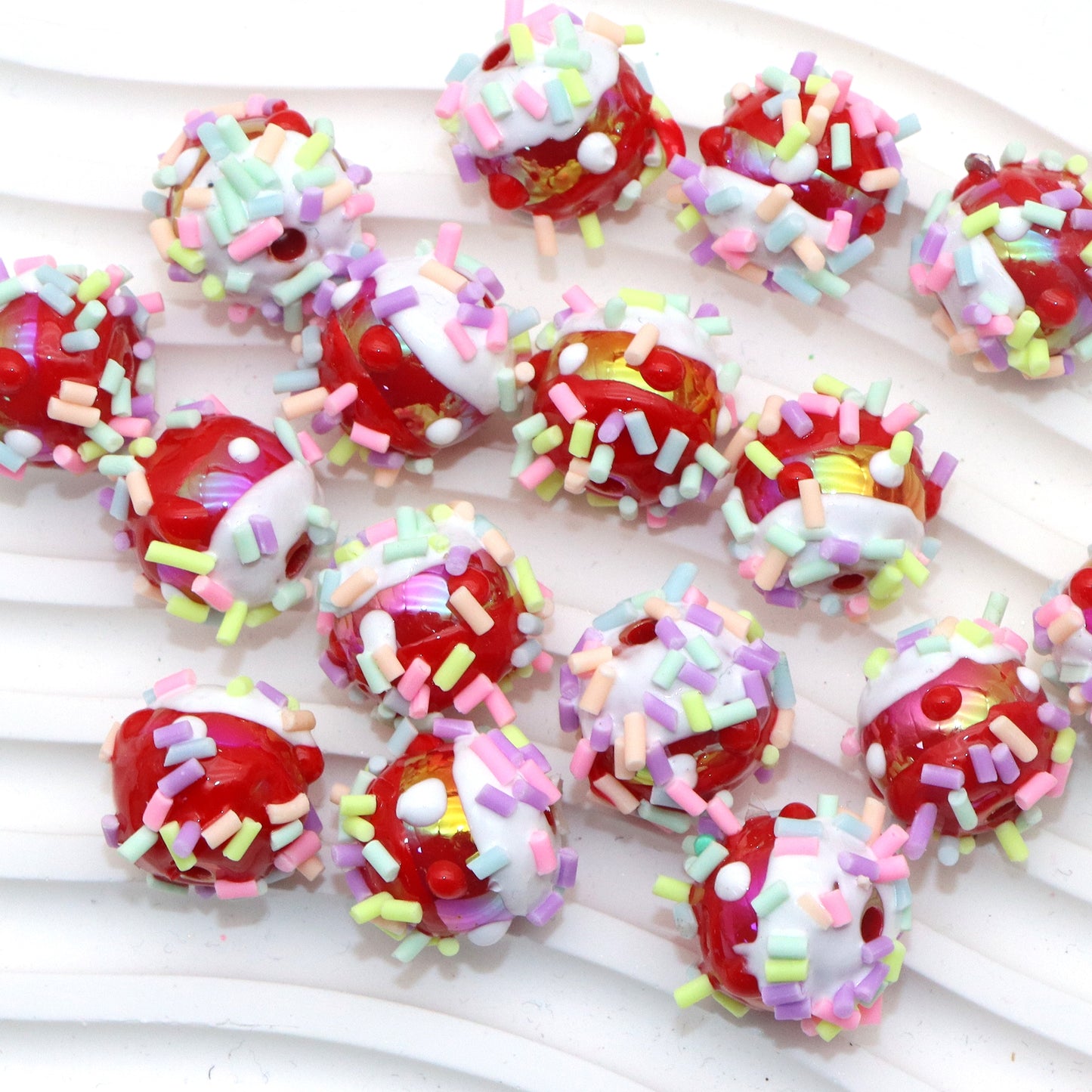 1pc Colorful Multi Bread crumbs Polymer Clay Beads, Loose Spacer Beads, Beads With Hole, DIY Jewelry Making Supplies For Bracelet, Necklace, Earrings, Charm Bangle Crafts