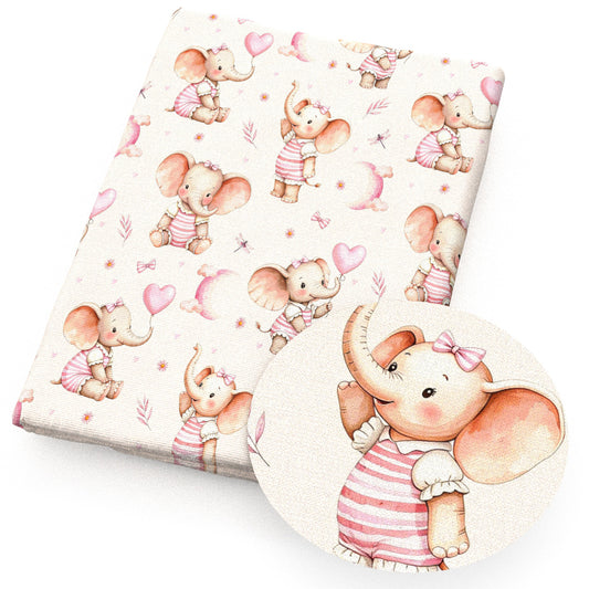 elephant balloon heart love flowerfloral fabric