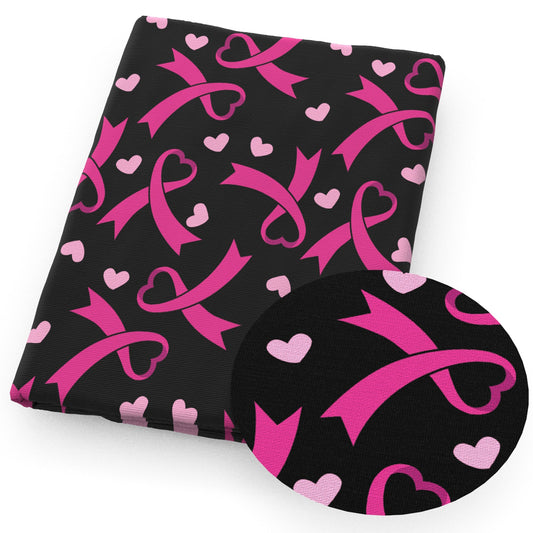 breast cancer heart love fabric
