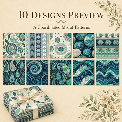 10pcs Charm Pack Set Geometric Cashew Pattern Vintage Style Pattern Handmade DIY with Rich Color and Texture Elements 100% Polyester Patchwork in 10 Design Styles Suitable for Patchwork DIY Craft Projects DIY Wallet Making Gift Giving Bag Making Mother's