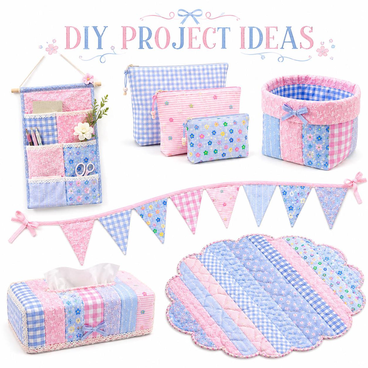 10Pc/Set, Making 10 Images 1pc Each, Each Size: 6.3*50cm Plaid Floral Series Sliced Fabric Set Style Combination, Polyester Jelly Roll Fabric Strips, Pre-Cut Quilting Squares, For Quilting DIY, Handicrafts And Sewing, Blankets, Rugs, Interior Decoration,