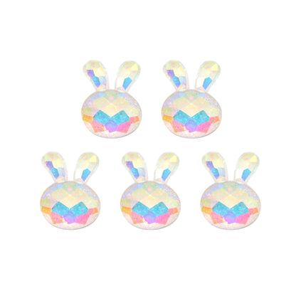 5Pcs Rabbit Bunny Shaped Acrylic Charms Resin,Iridescent Color 3D Flatback Resin Cabochons Beads for DIY Jewelry, Earrings, Bracelets, Keychains, Festive Decor, Homemade Gifts, Phone Cases, Water Bottles, Hair Accessories - Crafting Accessories