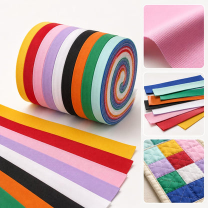 10pcs/Set, Making 10 Images 1pc Each, Each Size: 2.48*19.69inch Plain Solid Pattern Sliced Fabric Set Style Combination, Polyester Jelly Roll Fabric Strips, Pre-Cut Quilting Squares, for Quilting DIY, Handicrafts And Sewing, Blankets, Rugs