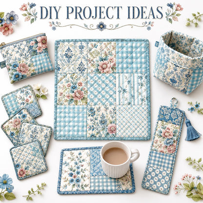 10pcs Charm Pack Set Floral Pattern Vintage Style Handmade DIY with Rich Color and Texture Elements 100% Polyester Patchwork in 10 Design Styles Suitable for Patchwork DIY Craft Projects DIY Wallet Making Gift Giving Bag Making Mother's Day Gift