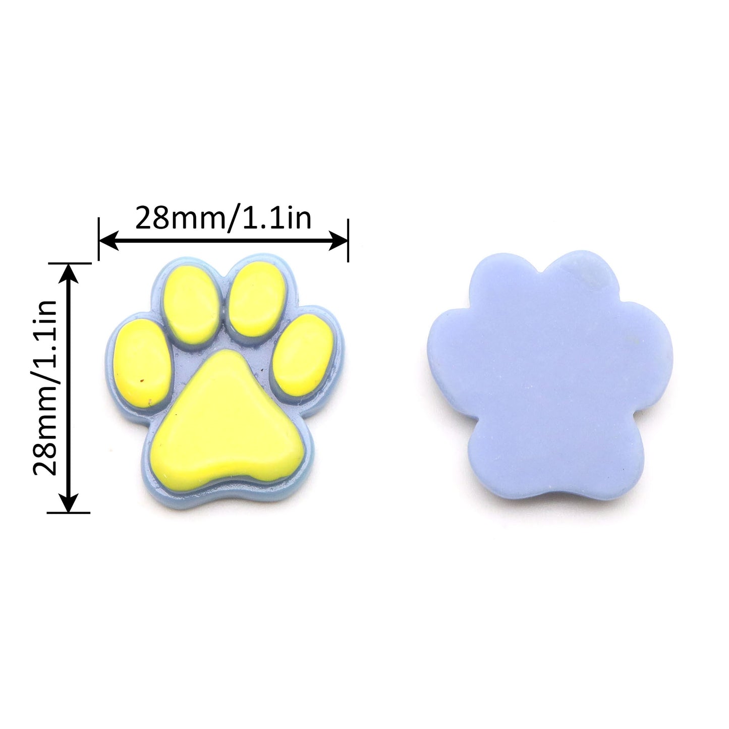 Resin Flat Back Charms Beads,5pcs Dog Footprint Paw Shape Resin Cabochons for DIY Crafts, Scrapbooking, Jewelry Making