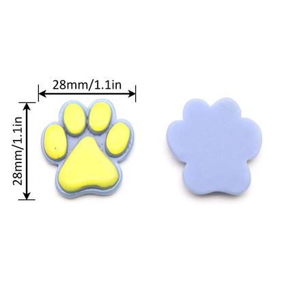 Resin Flat Back Charms Beads,5pcs Dog Footprint Paw Shape Resin Cabochons for DIY Crafts, Scrapbooking, Jewelry Making
