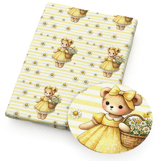 flowerfloral daisy bowknotbows stripe fabric