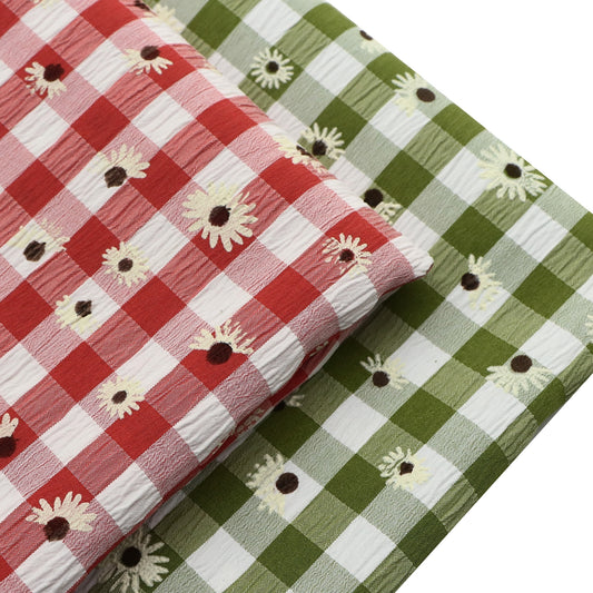 1pc Floral Print Polyester Fabric, 57.08x19.68 inch Precut with Plaid Floral Design, Perfect for Party Decorations, and Craft Projects, Hair Ties, DIY Quilting & Sewing, Patchwork, Backdrop Fabric | Floral Pattern