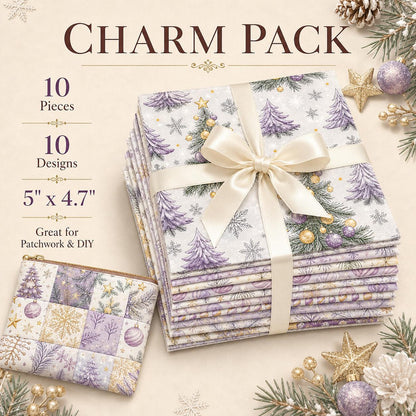 10pcs Charm Pack Set Christmas Tree Pattern Vintage Style Handmade DIY with Rich Color and Texture Elements 100% Polyester Patchwork in 10 Design Styles Suitable for Patchwork DIY Craft Projects DIY Wallet Making Gift Giving Bag Making Mother's Day Gift