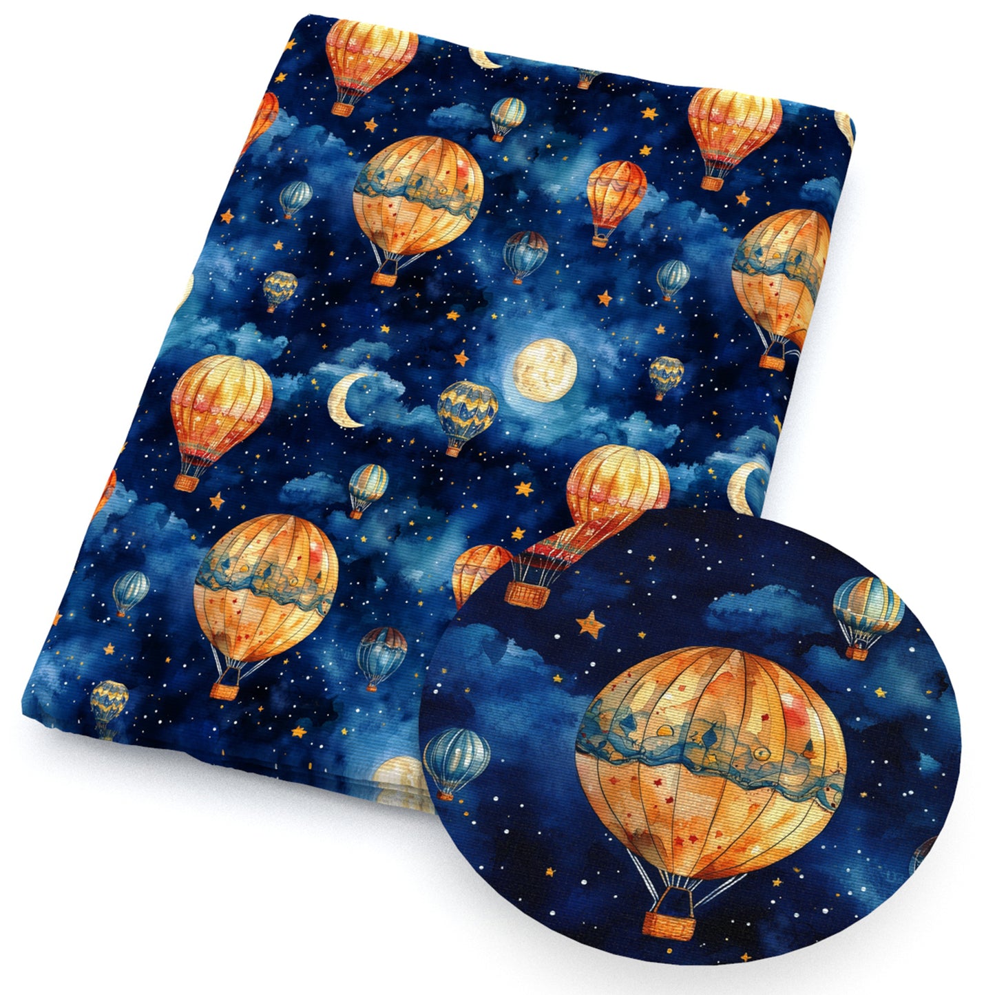 moon fire balloon star starfish fabric
