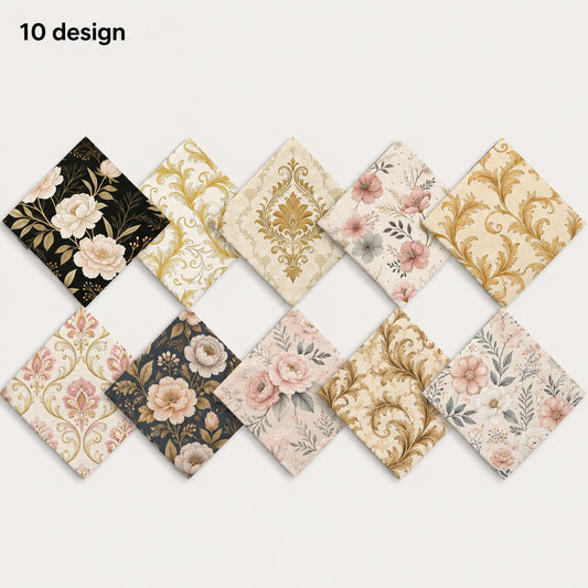10Pc/Set Flower Series Fat Quarter Fabric, Pre-Cut Square Fabric Assort, Fabric Set, Craft Fabric, Handmade DIY Patchwork Fabric,Home Quilting Sewing Fabric, Packaging Fabric, Scrapbooking Craft Hobbyist