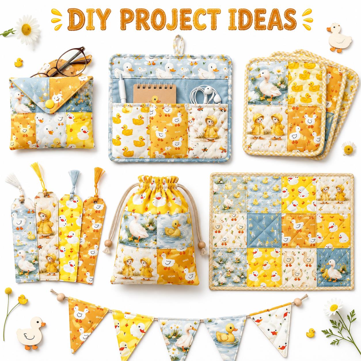 10pcs Charm Pack Set Duck Animal Vintage Style Pattern Handmade DIY with Rich Color and Texture Elements 100% Polyester Patchwork in 10 Design Styles Suitable for Patchwork DIY Craft Projects DIY Wallet Making Gift Giving Bag Making Mother's Day Gift