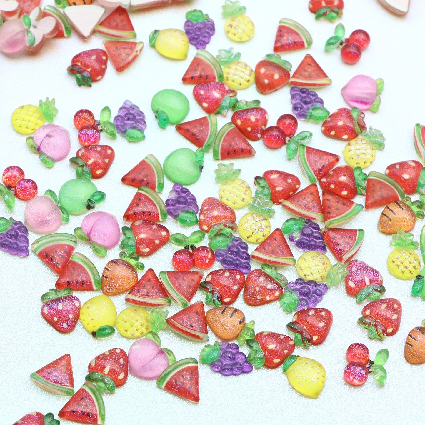20Pcs Miniature Resin Fruits Shaped Acrylic Charms Beads,3D Flatback Resin Cabochons for DIY Jewelry Making, Earrings, Bracelets, Beads & Bead Assortments - Perfect for Phone Cases, Water Bottles & Hair Accessories,Projects Decorations