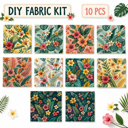 10pcs Charm Pack Set Floral Pattern Vintage Style Handmade DIY with Rich Color and Texture Elements 100% Polyester Patchwork in 10 Design Styles Suitable for Patchwork DIY Craft Projects DIY Wallet Making Gift Giving Bag Making Mother's Day Gift