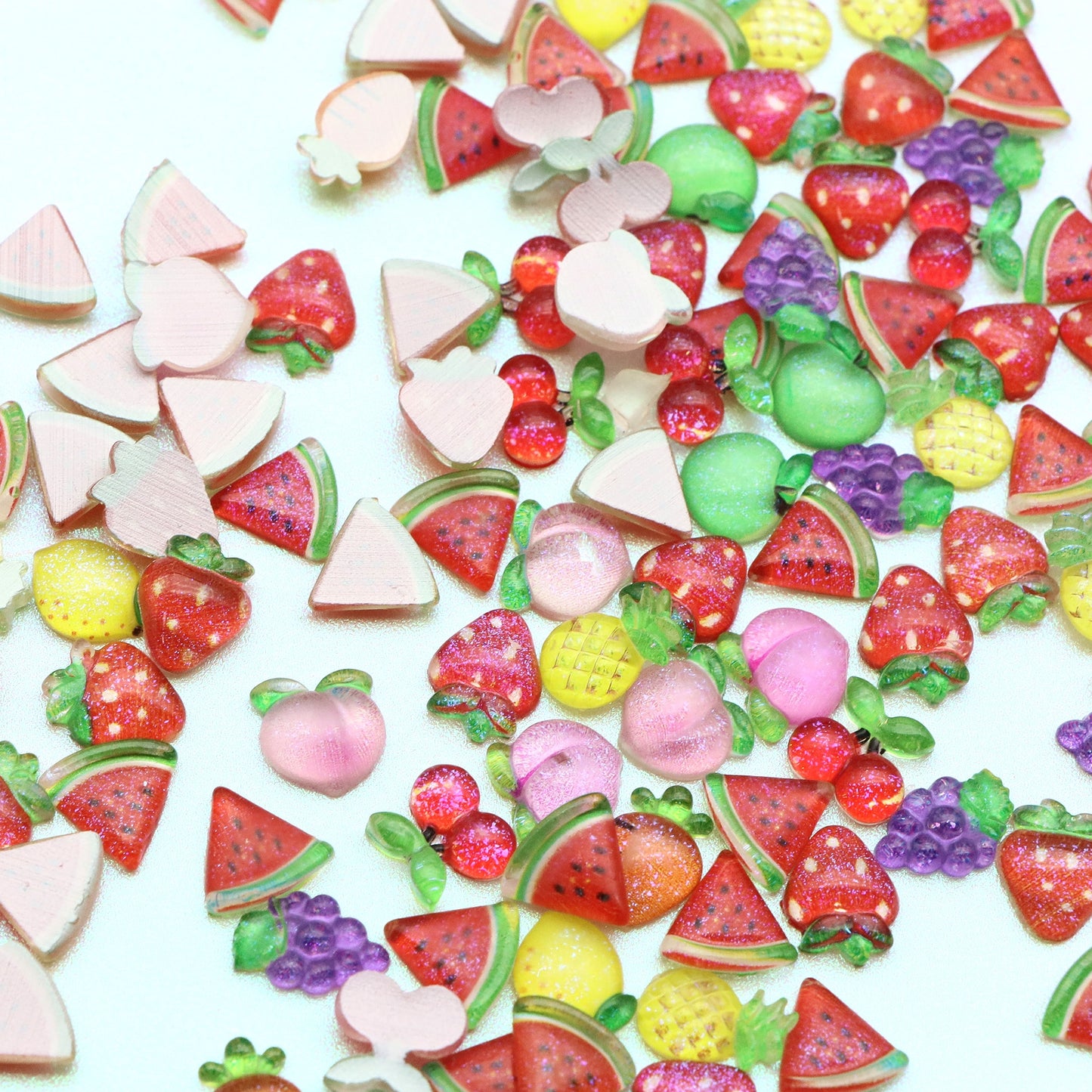 20Pcs Miniature Resin Fruits Shaped Acrylic Charms Beads,3D Flatback Resin Cabochons for DIY Jewelry Making, Earrings, Bracelets, Beads & Bead Assortments - Perfect for Phone Cases, Water Bottles & Hair Accessories,Projects Decorations