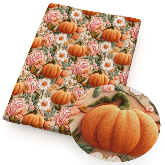 imitation embroidery series pumpkin flowerfloral fabric