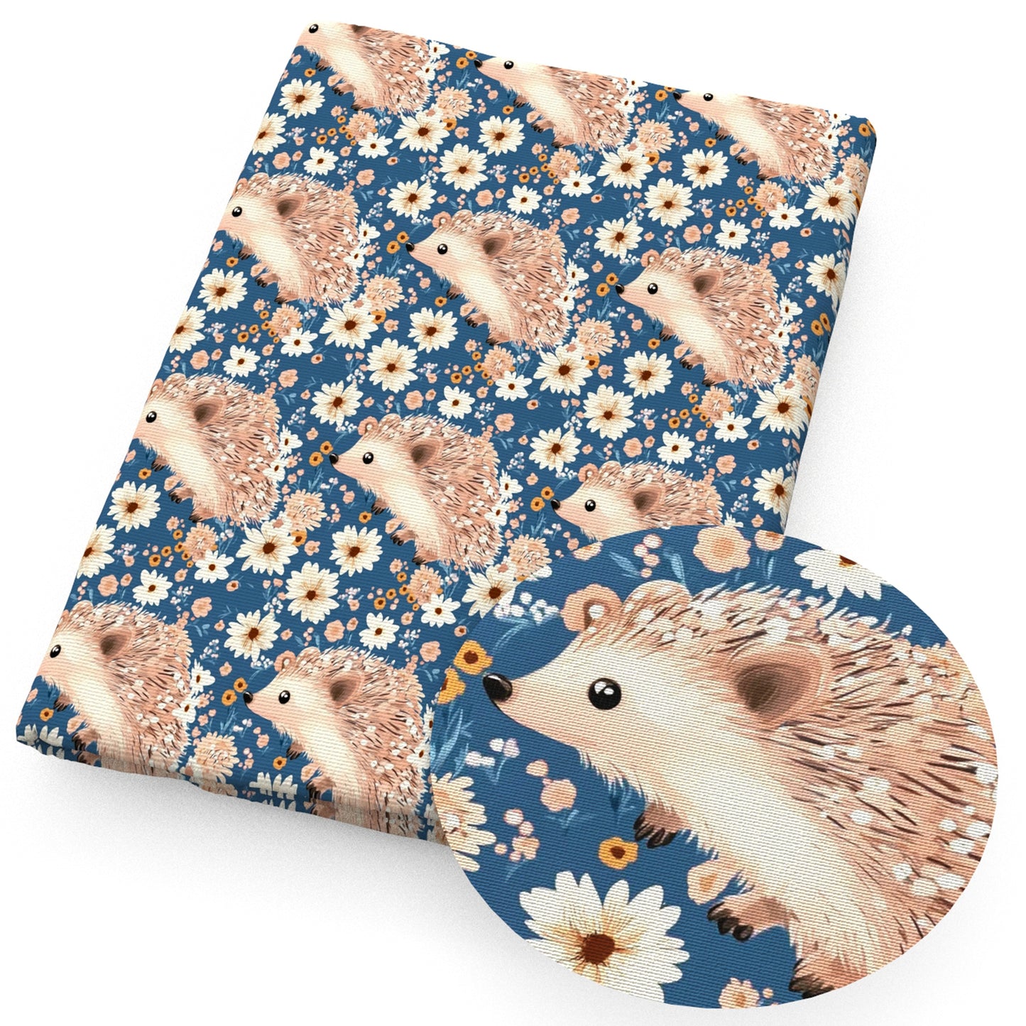 hedgehog flowerfloral fabric