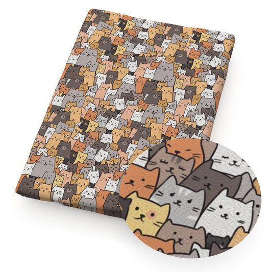cat animals printed fabric