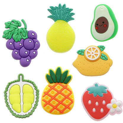 10Pcs/Pack Avocado Pineapple Fruits  Soft PVC Flexible Glue FlatBack DIY Scrapbook Embellishment Phone Craft Decoration