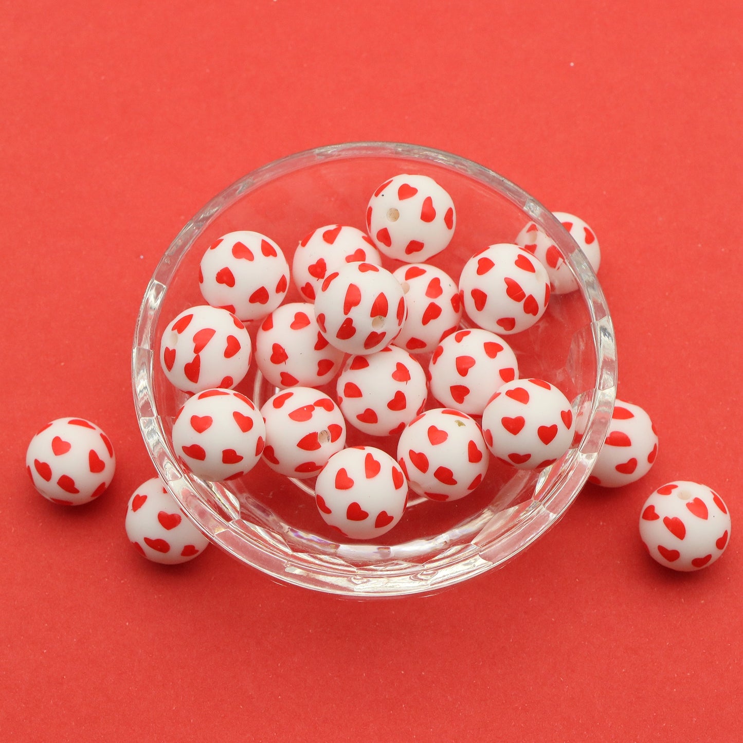 5pcs Heart Silicone Beads - Versatile DIY Crafting Set for Earrings, Necklaces, Keychains & More