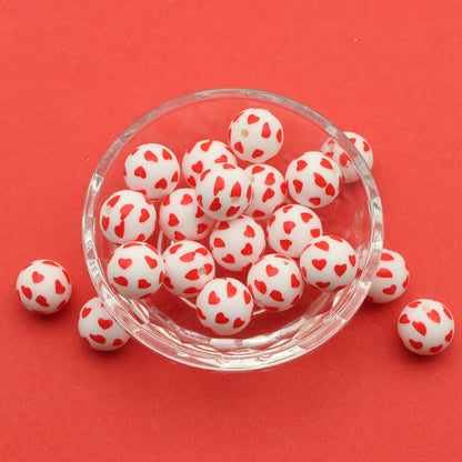 5pcs Heart Silicone Beads - Versatile DIY Crafting Set for Earrings, Necklaces, Keychains & More