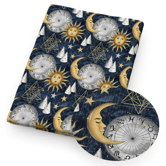 star starfish moon constellation fabric