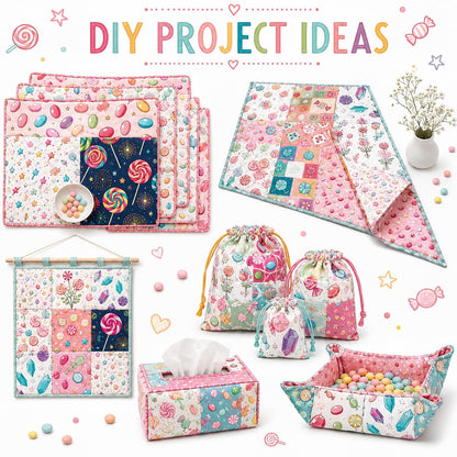 10Pc/Set Candy Series Lollipop Dot Fat Quarter Fabric, Pre-Cut Square Fabric Assort, Fabric Set, Craft Fabric, Handmade DIY Patchwork Fabric,Home Quilting Sewing Fabric, Packaging Fabric, Scrapbooking Craft Hobbyist