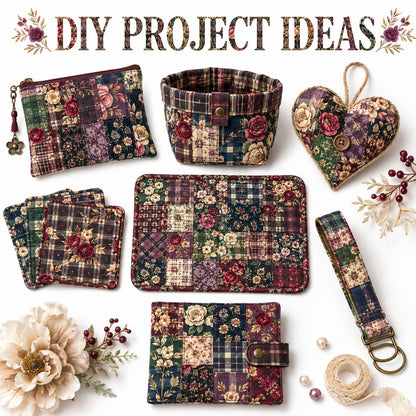 10Pc/Set Flower Plaid Series Fat Quarter Fabric, Pre-Cut Square Fabric Assort, Fabric Set, Craft Fabric, Handmade DIY Patchwork Fabric,Home Quilting Sewing Fabric, Packaging Fabric, Scrapbooking Craft Hobbyist