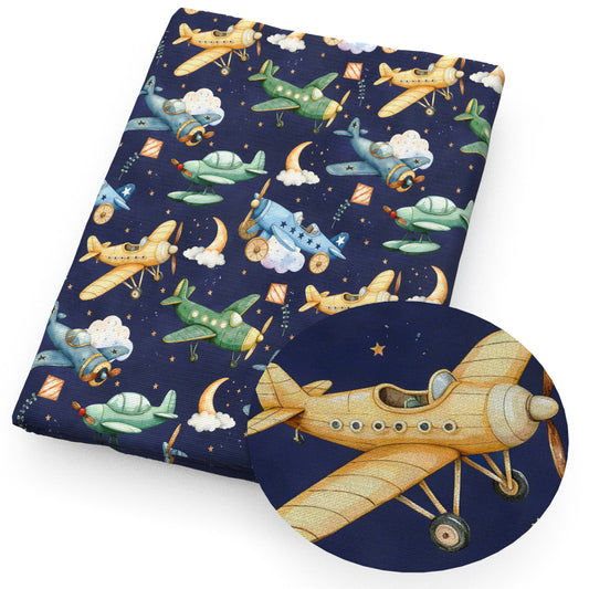 plane star starfish moon cloud fabric