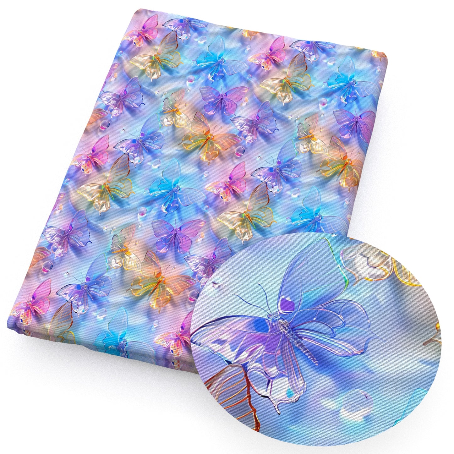 crystal flower butterfly fabric