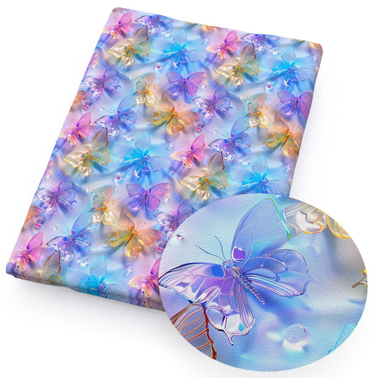 crystal flower butterfly fabric