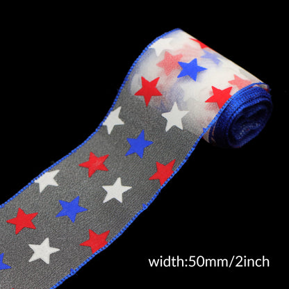 4th of July organza ribbon